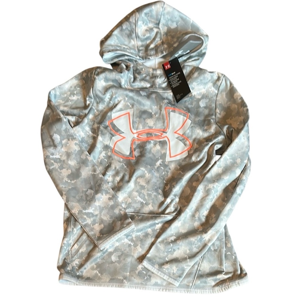 Under Armour Gray Camo Hoodie with Orange Logo